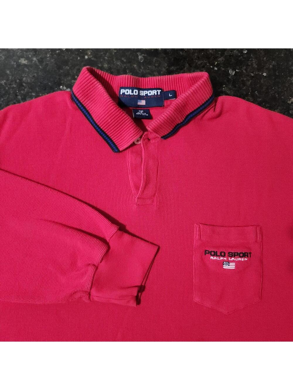 Vintage Polo Sport Ralph Lauren Long Sleeve Shirt Preppy Classic Outdoor Large